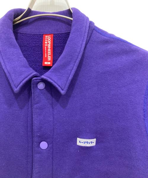 LOOPWHEELER（ループウィラー）LOOPWHEELER (ループウィラー) BEAMS (ビームス) 別注 吊り裏毛 コーチジャケット パープル サイズ:Mの古着・服飾アイテム