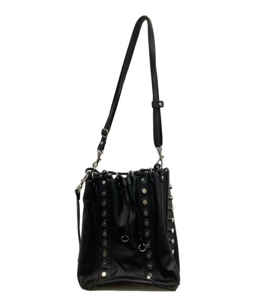 DIESEL Black Gold（ディーゼル ブラック ゴールド）DIESEL Black Gold (ディーゼル ブラック ゴールド) スタッズ付きショルダーバッグ ブラックの古着・服飾アイテム