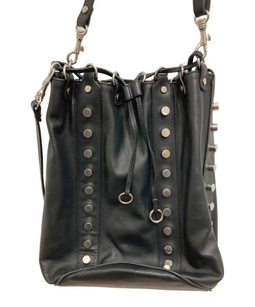 DIESEL Black Gold（ディーゼル ブラック ゴールド）DIESEL Black Gold (ディーゼル ブラック ゴールド) スタッズ付きショルダーバッグ ブラックの古着・服飾アイテム