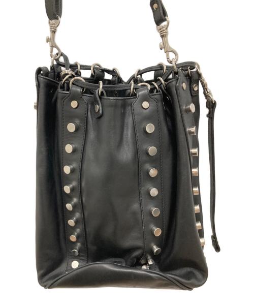 DIESEL Black Gold（ディーゼル ブラック ゴールド）DIESEL Black Gold (ディーゼル ブラック ゴールド) スタッズ付きショルダーバッグ ブラックの古着・服飾アイテム