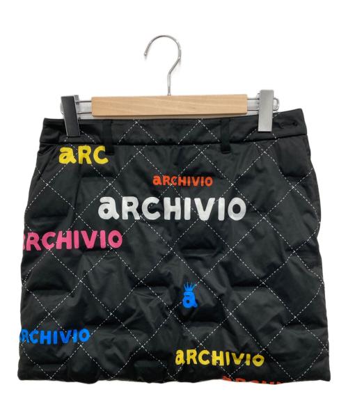 archivio（アルチビオ）archivio (アルチビオ) カラフルロゴ中綿スカート ブラック サイズ:40の古着・服飾アイテム