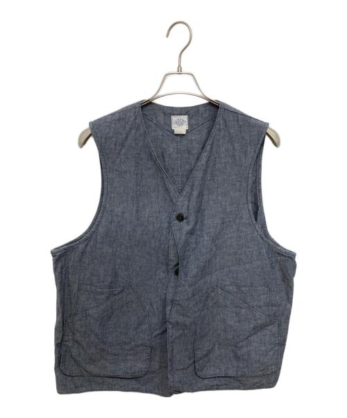 POST O'ALLS（ポストオーバーオールズ）POST O'ALLS (ポストオーバーオールズ) DEE Vest 2 ブルー サイズ:XLの古着・服飾アイテム