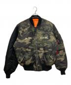 ALPHA×AH MURDERZアルファ×アームターズ）の古着「MA-1フライトジャケット」｜カーキ