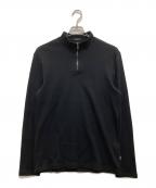 HUGO BOSSヒューゴ ボス）の古着「ハーフジップカットソー」｜ブラック