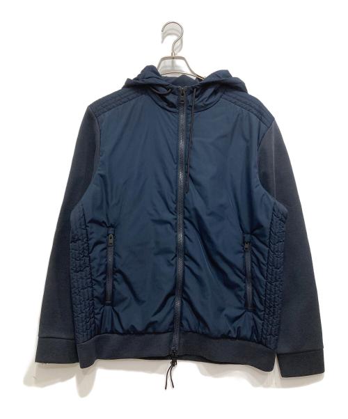 WOOLRICH（ウールリッチ）WOOLRICH (ウールリッチ) 異素材ドッキング中綿パーカー ネイビー サイズ:Lの古着・服飾アイテム