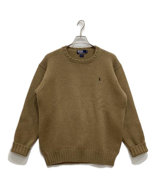 POLO RALPH LAUREN（ポロ・ラルフローレン）POLO RALPH LAUREN (ポロ・ラルフローレン) ワンポイントロゴニット ベージュ サイズ:LLの古着・服飾アイテム