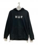 HUFハフ）の古着「ロゴパーカー」｜ブラック