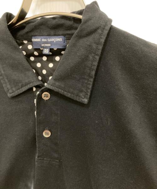 COMME des GARCONS HOMME（コムデギャルソン オム）COMME des GARCONS HOMME (コムデギャルソン オム) デザインドット柄長袖ポロシャツ ブラック サイズ:SSの古着・服飾アイテム