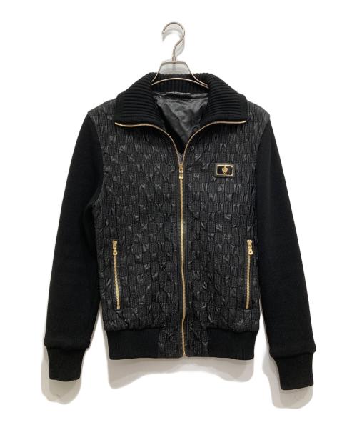 DOLCE & GABBANA（ドルチェ＆ガッバーナ）DOLCE & GABBANA (ドルチェ＆ガッバーナ) キルティング&ニット切替ジャケット ブラック サイズ:46の古着・服飾アイテム