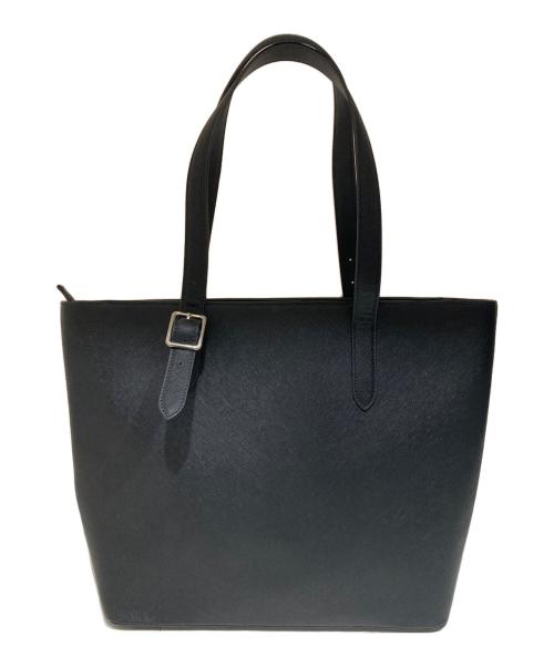 TK TAKEO KIKUCHI（ティーケー タケオキクチ）TK TAKEO KIKUCHI (ティーケー タケオキクチ) サフィアーノトートバッグ ブラックの古着・服飾アイテム