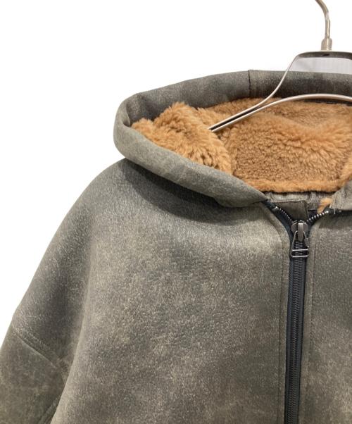 ZARA（ザラ）ZARA (ザラ) ウォッシュドダブルフェイス フェイクレザー ジャケット カーキ サイズ:Lの古着・服飾アイテム