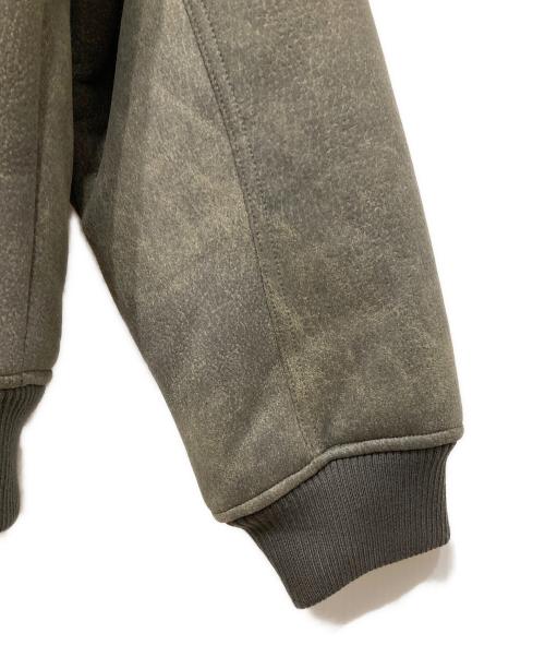 ZARA（ザラ）ZARA (ザラ) ウォッシュドダブルフェイス フェイクレザー ジャケット カーキ サイズ:Lの古着・服飾アイテム