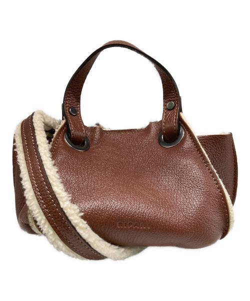 ripani（リパーニ）ripani (リパーニ) エコムートン2WAYハンドバッグ ブラウンの古着・服飾アイテム