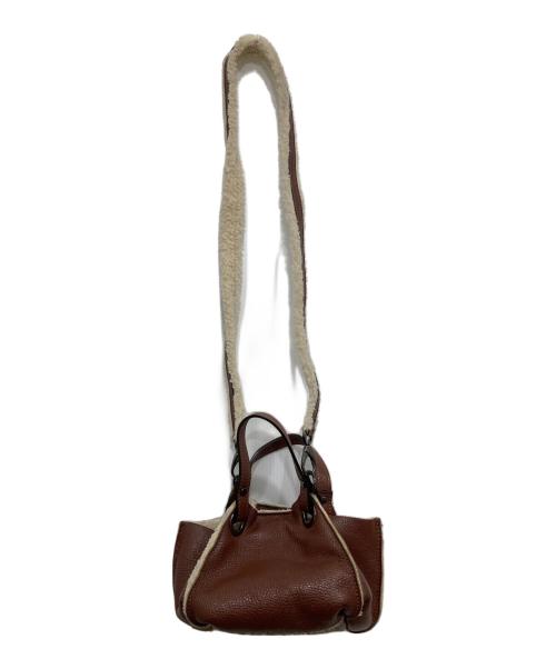 ripani（リパーニ）ripani (リパーニ) エコムートン2WAYハンドバッグ ブラウンの古着・服飾アイテム