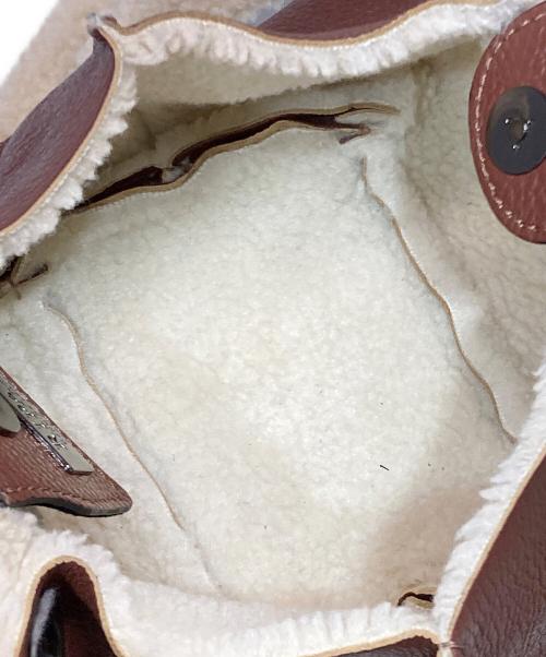 ripani（リパーニ）ripani (リパーニ) エコムートン2WAYハンドバッグ ブラウンの古着・服飾アイテム