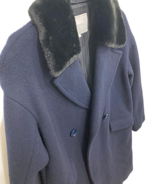 UNTITLED（アンタイトル）UNTITLED (アンタイトル) フェイクファーチェスターコート ネイビー サイズ:3の古着・服飾アイテム