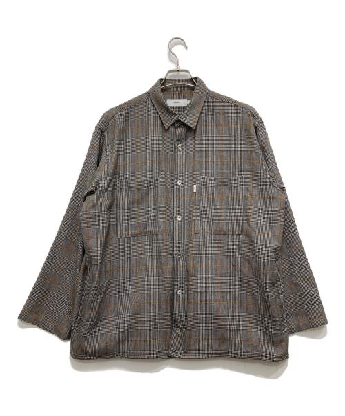 Graphpaper（グラフペーパー）Graphpaper (グラフペーパー) GLENCHECK WOOL L/S BOX SHIRT グレー サイズ:2の古着・服飾アイテム