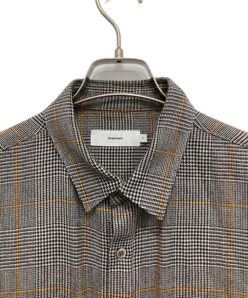 Graphpaper（グラフペーパー）Graphpaper (グラフペーパー) GLENCHECK WOOL L/S BOX SHIRT グレー サイズ:2の古着・服飾アイテム