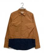 MARNIマルニ）の古着「カラーブロックシャツ」｜ブラウン