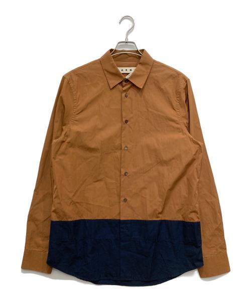 MARNI（マルニ）MARNI (マルニ) カラーブロックシャツ ブラウン サイズ:50の古着・服飾アイテム
