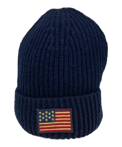 POLO RALPH LAUREN（ポロ・ラルフローレン）POLO RALPH LAUREN (ポロ・ラルフローレン) 星条旗ニット帽 ネイビーの古着・服飾アイテム