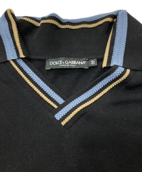 DOLCE & GABBANA（ドルチェ＆ガッバーナ）DOLCE & GABBANA (ドルチェ＆ガッバーナ) 刺繍ポロシャツ ブラック サイズ:SIZE50の古着・服飾アイテム