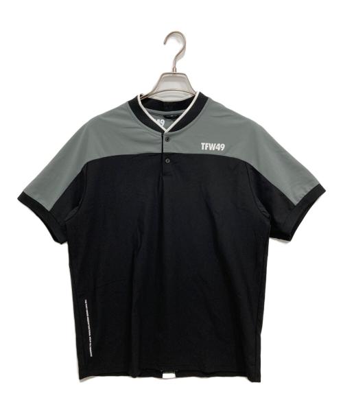 TFW49（ティーエフダブリューフォーティーナイン）TFW49 (ティーエフダブリューフォーティーナイン) SIDE MESH COLLARLESS POLO ブラック サイズ:XXLの古着・服飾アイテム