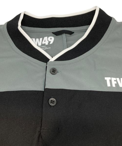 TFW49（ティーエフダブリューフォーティーナイン）TFW49 (ティーエフダブリューフォーティーナイン) SIDE MESH COLLARLESS POLO ブラック サイズ:XXLの古着・服飾アイテム