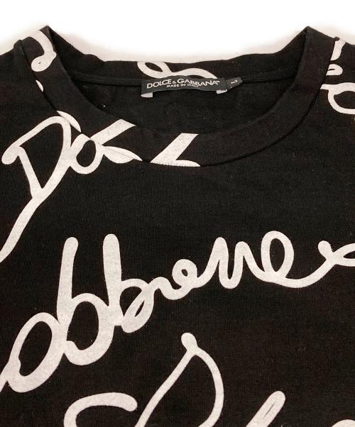 DOLCE & GABBANA（ドルチェ＆ガッバーナ）DOLCE & GABBANA (ドルチェ＆ガッバーナ) OVERSIZE FIT RUBBERIZED LOGO TEE ブラック サイズ:Lの古着・服飾アイテム