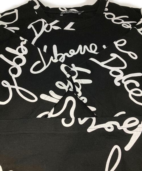 DOLCE & GABBANA（ドルチェ＆ガッバーナ）DOLCE & GABBANA (ドルチェ＆ガッバーナ) OVERSIZE FIT RUBBERIZED LOGO TEE ブラック サイズ:Lの古着・服飾アイテム