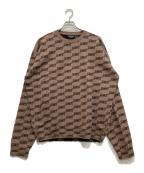 BALENCIAGAバレンシアガ）の古着「BBロゴ総柄ニット」｜ブラウン