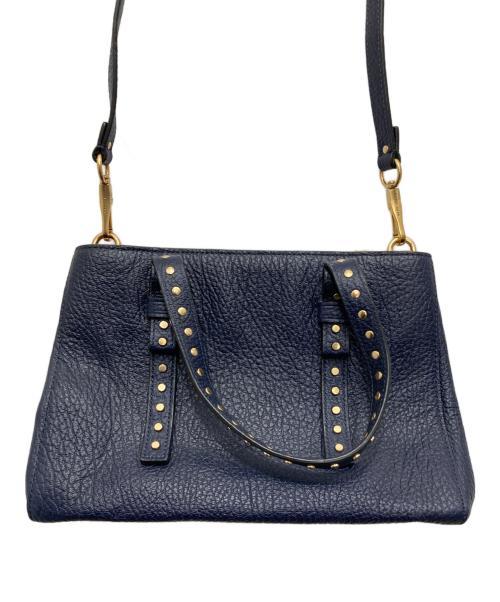 MARC JACOBS（マークジェイコブズ）MARC JACOBS (マークジェイコブズ) レザースタッズ2WAYショルダーバッグ ネイビーの古着・服飾アイテム
