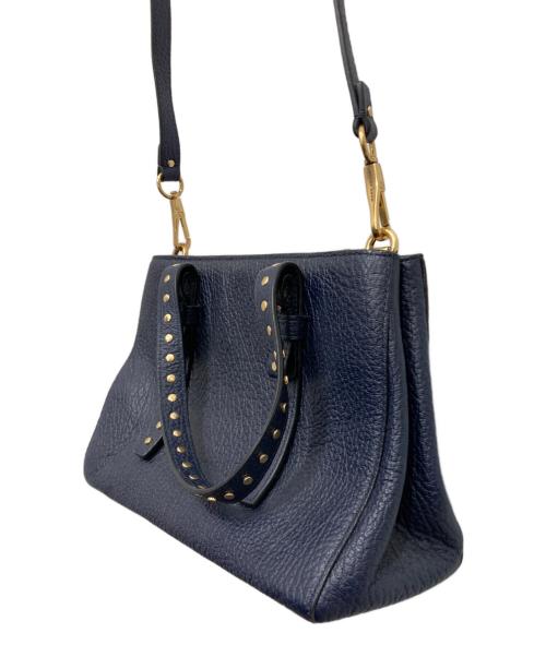 MARC JACOBS（マークジェイコブズ）MARC JACOBS (マークジェイコブズ) レザースタッズ2WAYショルダーバッグ ネイビーの古着・服飾アイテム
