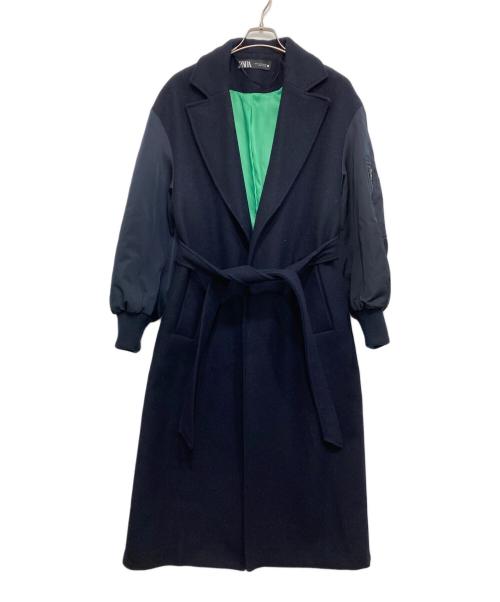 ZARA（ザラ）ZARA (ザラ) マッチングボンバーコート ネイビー サイズ:M（170/88A）の古着・服飾アイテム