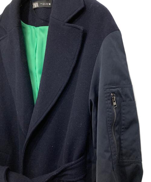 ZARA（ザラ）ZARA (ザラ) マッチングボンバーコート ネイビー サイズ:M（170/88A）の古着・服飾アイテム