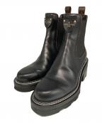 LOUIS VUITTONルイ ヴィトン）の古着「LV ボブール ライン アンクルサイドゴアブーツ」｜ブラック