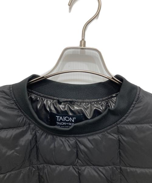 TAION（タイオン）TAION (タイオン) ベーシック クルーネックポケット ダウンプルオーバー ブラック サイズ:Lの古着・服飾アイテム