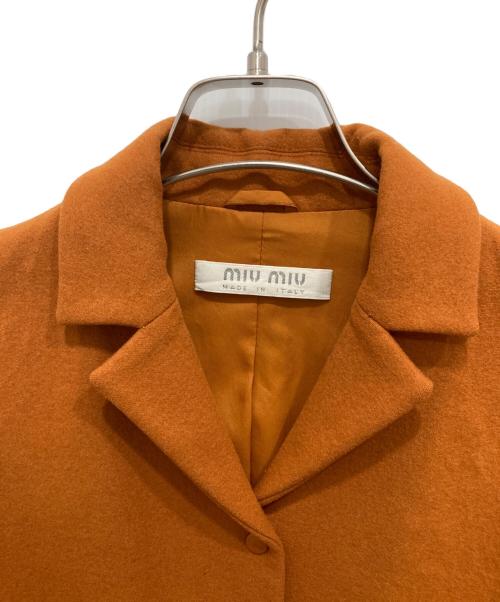 MIU MIU（ミュウミュウ）MIU MIU (ミュウミュウ) ウール混ジャケット オレンジ サイズ:42の古着・服飾アイテム