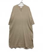 YUNIユニ）の古着「キーネックワンピース」｜ベージュ