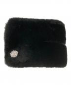 CELFORDセルフォード）の古着「ビジュー付きフェイクファーストール」｜ブラック