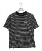 SUPREMEシュプリーム）の古着「Stripe Thermal S/S TOP」｜ブラック×グレー