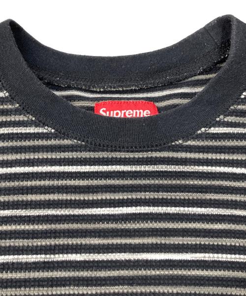 SUPREME（シュプリーム）SUPREME (シュプリーム) Stripe Thermal S/S TOP ブラック×グレー サイズ:Sの古着・服飾アイテム