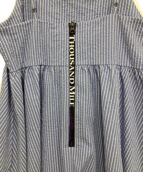Thousand Mile（サウザンドマイル）Thousand Mile (サウザンドマイル) FREAK'S STORE (フリークスストア) シアサッカーキャミソールワンピース スカイブルー サイズ:Fの古着・服飾アイテム