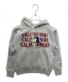 Champion×PEANUTS（チャンピオン×ピーナッツ）の古着「フーデッドスウェットシャツ 25FW リバースウィーブ」｜グレー