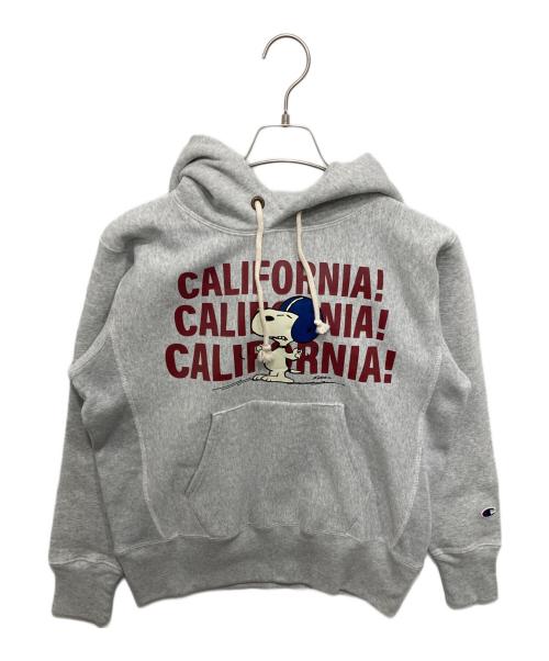 Champion（チャンピオン）Champion (チャンピオン) PEANUTS (ピーナッツ) フーデッドスウェットシャツ 25FW リバースウィーブ グレー サイズ:Sの古着・服飾アイテム