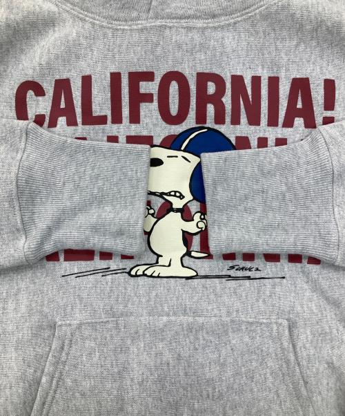 Champion（チャンピオン）Champion (チャンピオン) PEANUTS (ピーナッツ) フーデッドスウェットシャツ 25FW リバースウィーブ グレー サイズ:Sの古着・服飾アイテム