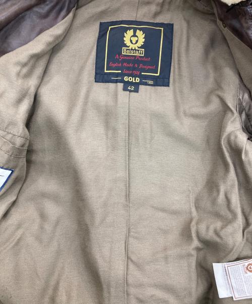 BELSTAFF（ベルスタッフ）BELSTAFF (ベルスタッフ) ムートン襟付きレザージャケット ブラウン サイズ:42の古着・服飾アイテム