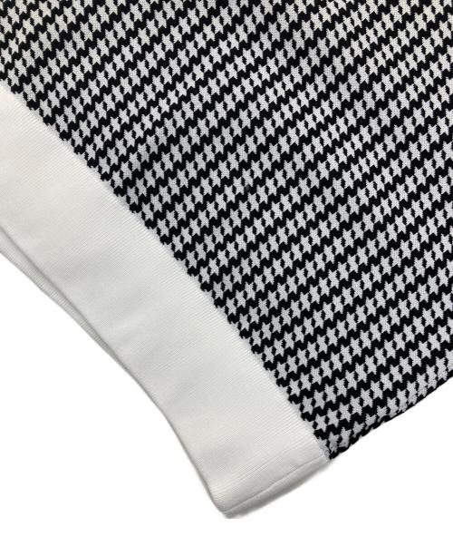 JACK BUNNY（ジャックバニー）JACK BUNNY (ジャックバニー) クルーネックニット (ブランドロゴ・グレンチェック柄) ブラック×ホワイト サイズ:4の古着・服飾アイテム