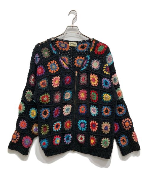 Mcmachan Woolen（マクマーンウーレン）mcmachan woolen (マクマーンウーレン) クロシェニットカーディガン ブラック サイズ:Fの古着・服飾アイテム