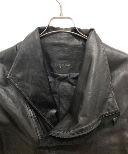 A.F homme（エーエフ オム）A.F homme (エーエフ オム) ホースレザージャケット ブラック サイズ:46の古着・服飾アイテム